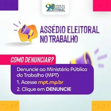 Divulgação TSE Assédio eleitoral no trabalho