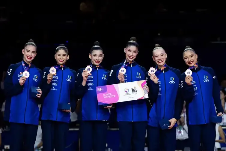  Ginástica rítmica: Brasil é bronze no Mundial e garante vaga olímpica. Foto: MeloGym/CBG