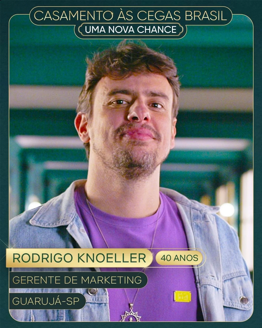 Rodrigo Knoeller - 40 anos - Gerente de Marketing - Guarujá - SP | Rodrigo morou junto por 9 anos, mas o relacionamento chegou ao fim. Ele gosta muito de música e esportes, quer encontrar uma companheira que curta tudo isso e mais um pouco com ele. Acha que agora está vivendo sua melhor versão.  Reprodução/Netflix