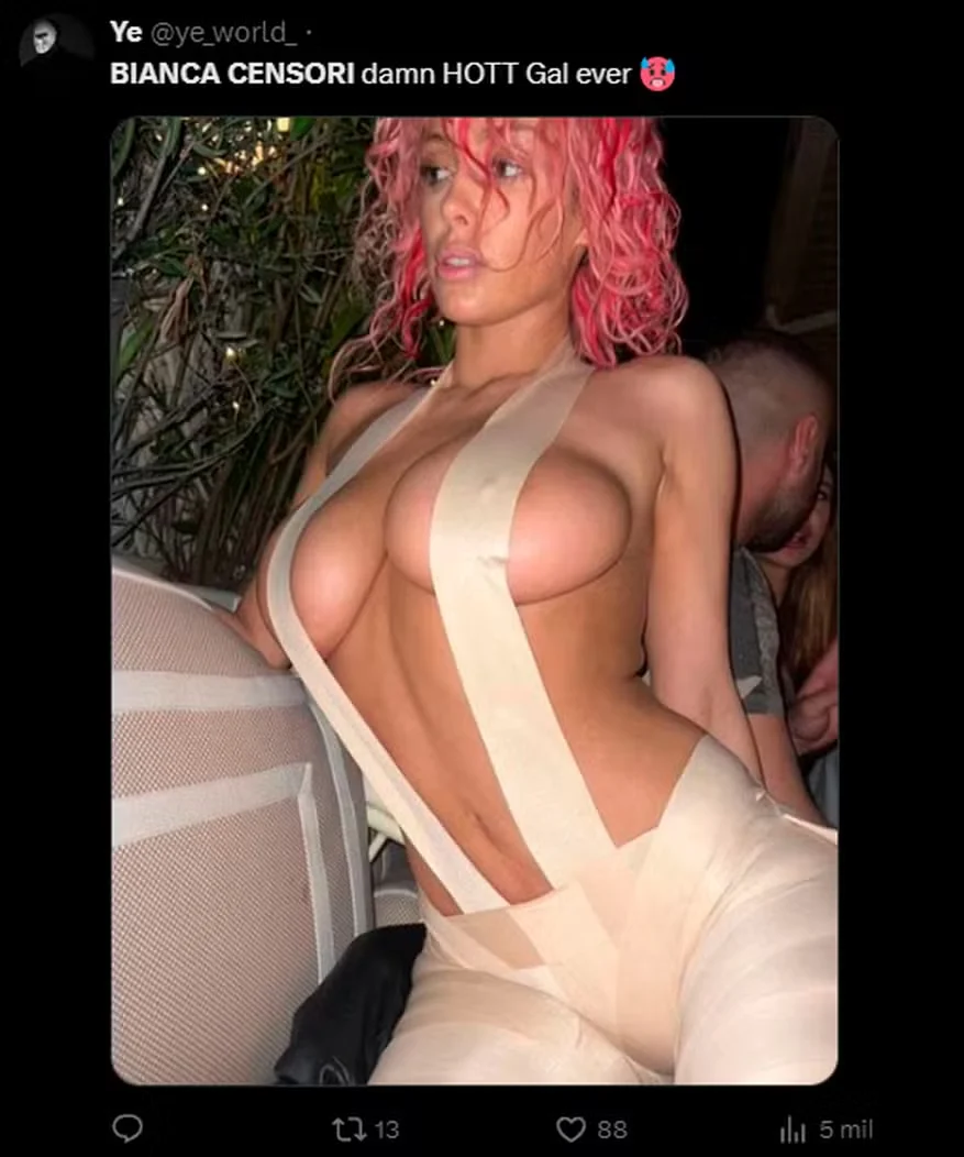 Nem todos foram contra o look ousado de Bianca Censori Reprodução/X