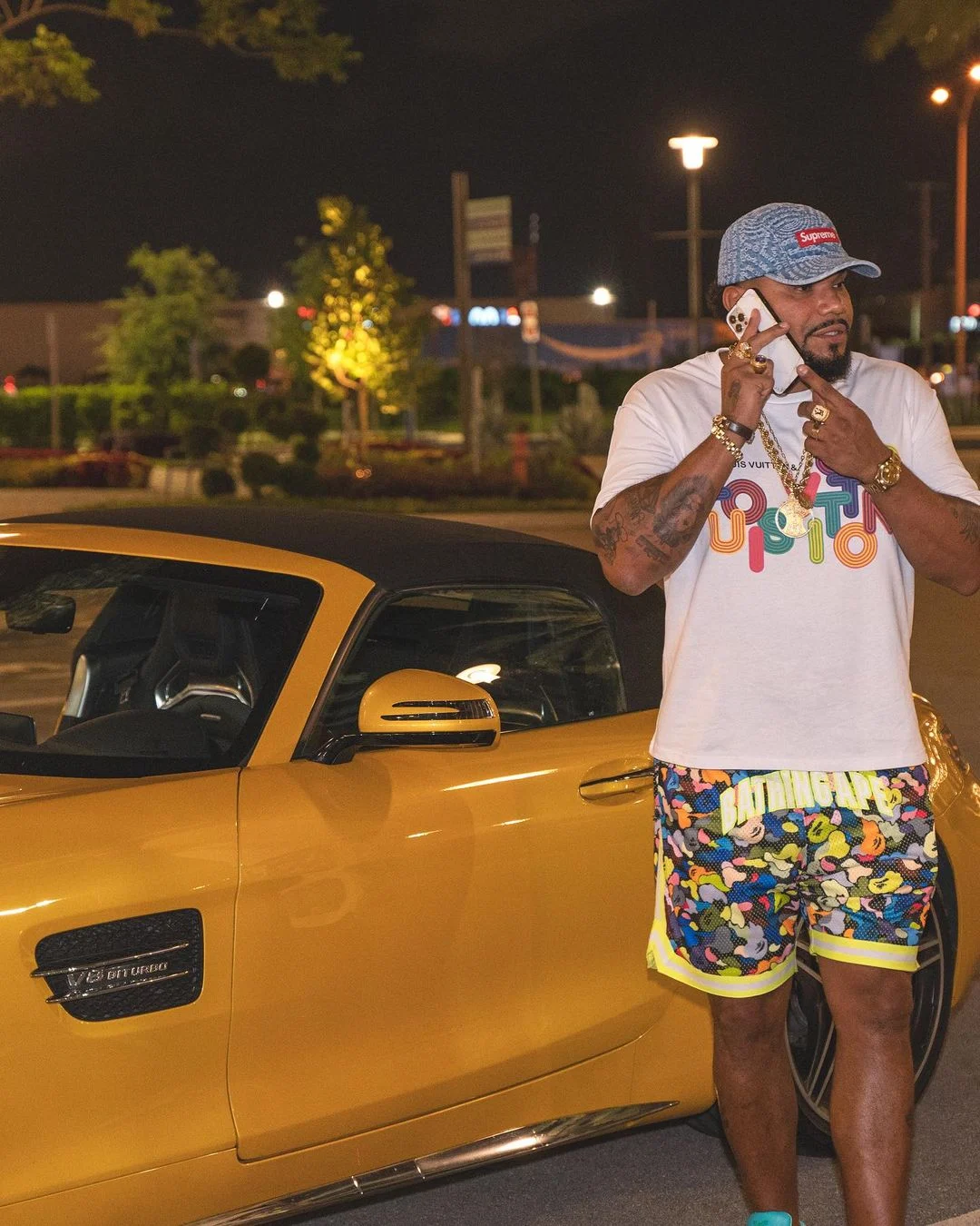 Naldo e uma Porsche Boxster amarelo, avaliado em cerca de R$ 360 mil Reprodução/Instagram