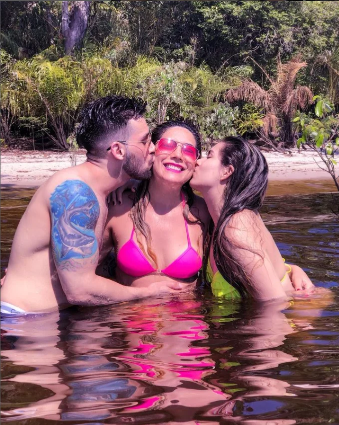 Cleusimar Cardoso e os filhos Djidja e Ademar Reprodução/Instagram