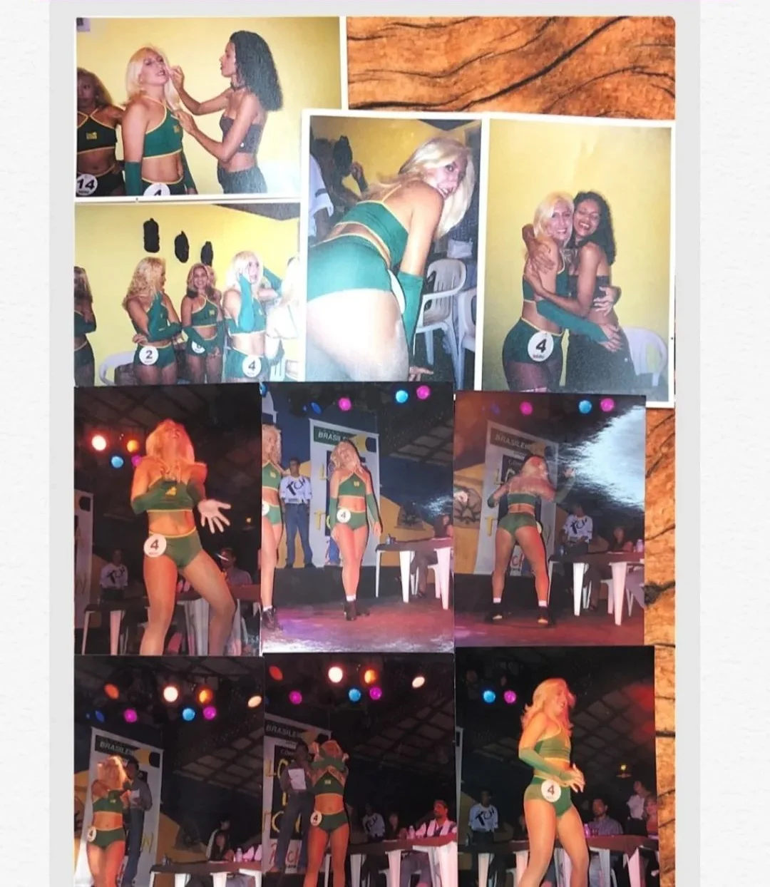 Cleusimar Cardoso em coscurso para a Loira do Tchan, em 1997 Reprodução/Instagram/Raiz da Notícia