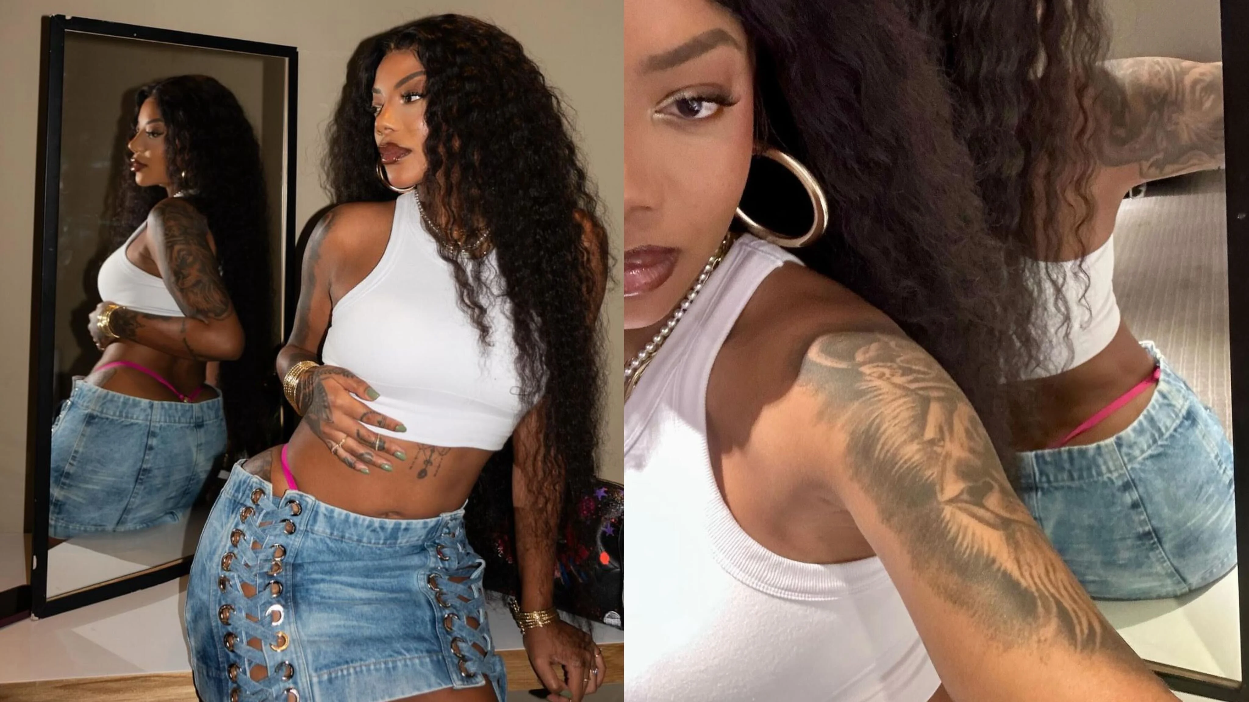 Ludmilla deixou parte da calcinha rosa à mostra Reprodução Instagram - 28.6.2024