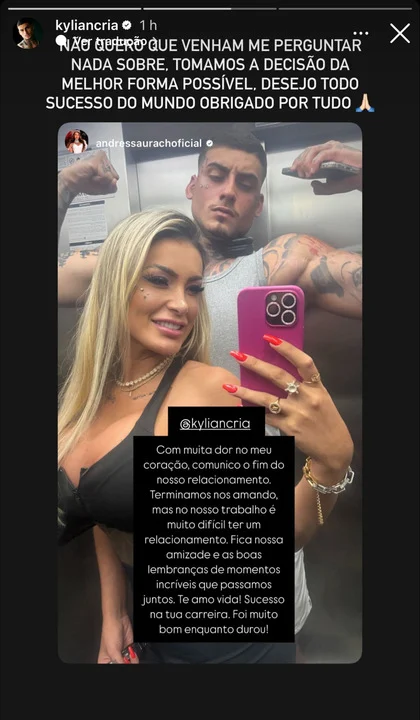 Stories de Andressa Urach e Cassiano França Reprodução: Instagram