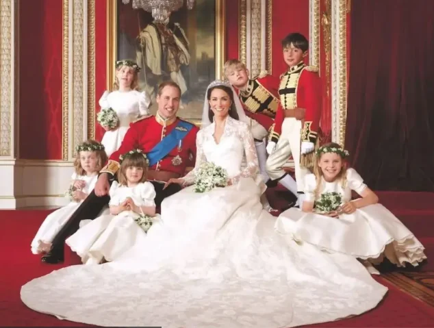 Damas e cavalheiros no casamento de William e Kate Hugo Burnand