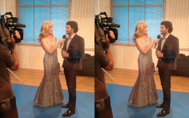 Jesus entrevistado pela apresentadora da atração italiana, Milly Carlucci Divulgação