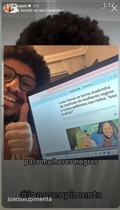 Vídeo republicado por Luana Piovani Reprodução: Instagram