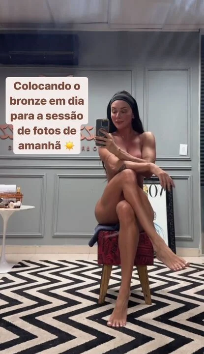 Juju Salimeni antes de realizar bronzeamento artificial Reprodução: Instagram