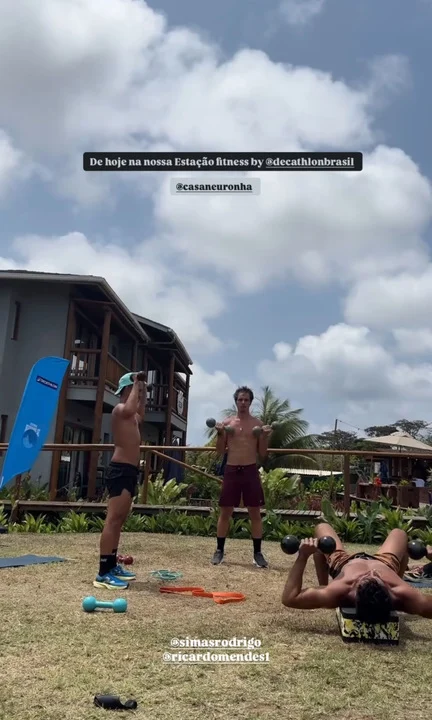 Famosos treinando em Noronha Reprodução: Instagram