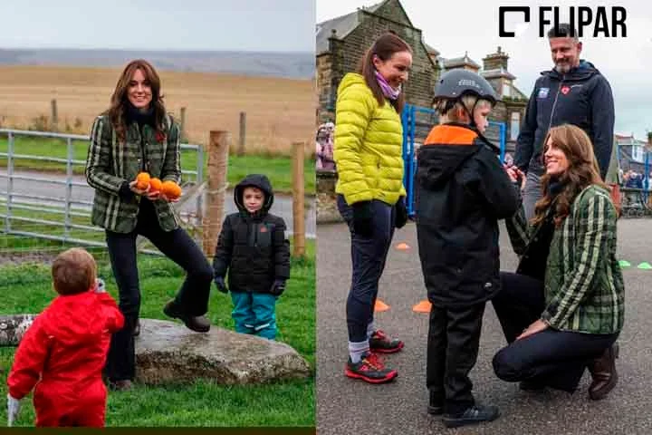 A postagem contava também com uma foto de Kate com os três filhos: George, Charlotte e Louis, que têm 10, 8 e 5 anos, respectivamente. Reprodução: Flipar