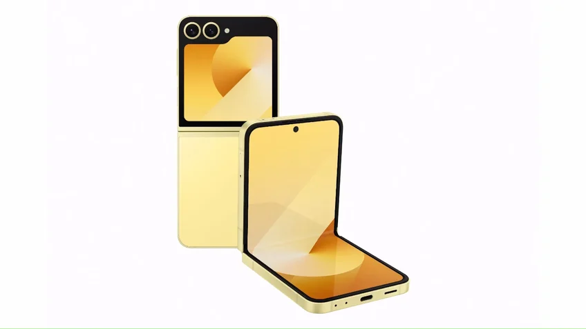 Galaxy Z Flip 6 na cor Amarelo