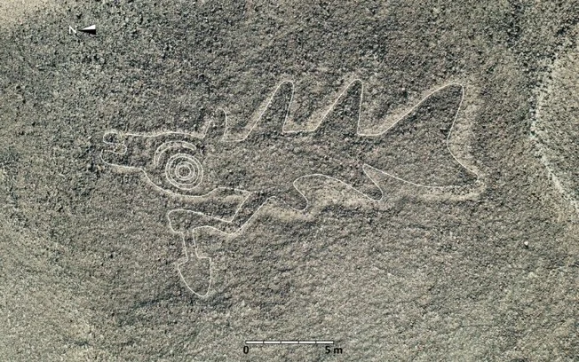 Essa imagem sem data divulgada pelo Instituto de Nasca da Universidade de Yamagata mostra um dos 303 novos geoglifos descobertos por cientistas da Universidade de Yagamata, Japão Essa imagem sem data divulgada pelo Instituto de Nasca da Universidade de Yamagata mostra um dos 303 novos geoglifos descobertos por cientistas da Universidade de Yagamata, Japão
