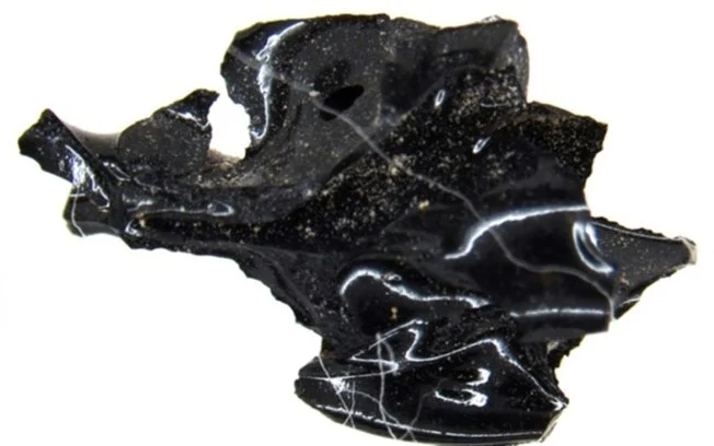 Fragmento de cérebro vitrificado de um jovem romano vítima da erupção do Vesúvio em 79 d.C. Fragmento de cérebro vitrificado de um jovem romano vítima da erupção do Vesúvio em 79 d.C.