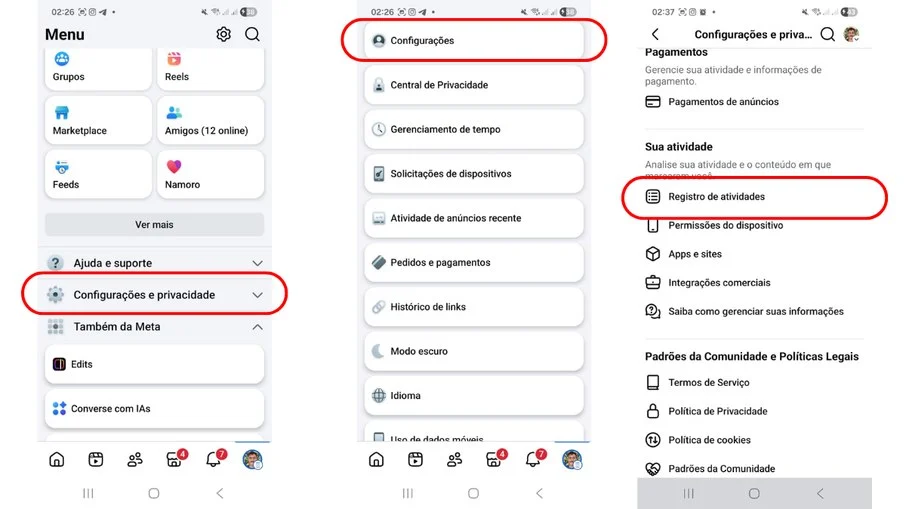 Encontre a sessão Sua atividade Encontre a sessão Sua atividade