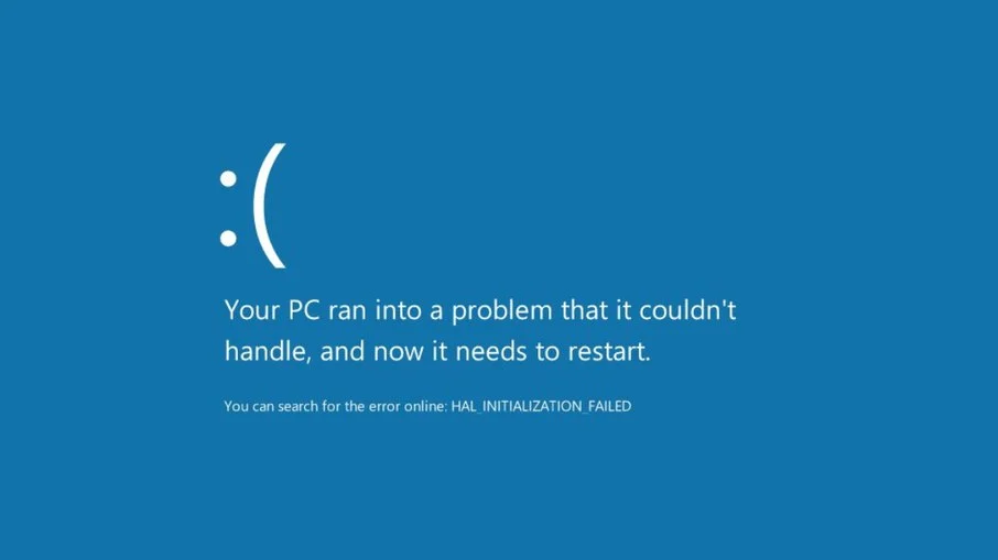 Tela azul de erro do Windows Tela azul de erro do Windows