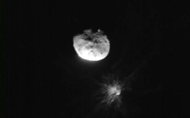 A missão Double Asteroid Redirection Test (DART) da Nasa se aproxima do asteroide Dimorphos em 26 de setembro de 2022 A missão Double Asteroid Redirection Test (DART) da Nasa se aproxima do asteroide Dimorphos em 26 de setembro de 2022