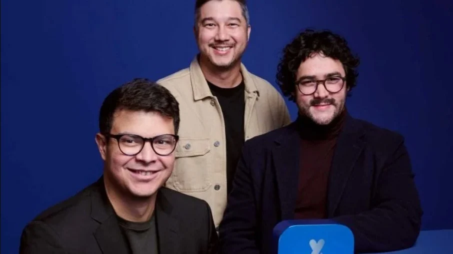 Geraldo Ramos, Eddie Hsu e Jardson Almeida, cofundadores da Music.AI Geraldo Ramos, Eddie Hsu e Jardson Almeida, cofundadores da Music.AI