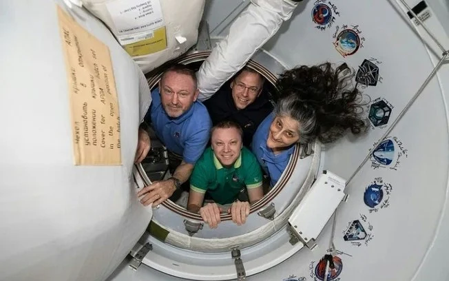 A nave espacial Crew-9 deve levar os astronautas Butch Wilmore, Nick Hague, Suni Williams e Aleksandr Gorbunov A nave espacial Crew-9 deve levar os astronautas Butch Wilmore, Nick Hague, Suni Williams e Aleksandr Gorbunov