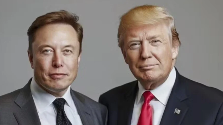 Elon Musk (E) e Donald Trump (D) trabalharão juntos no governo dos EUA Elon Musk (E) e Donald Trump (D) trabalharão juntos no governo dos EUA