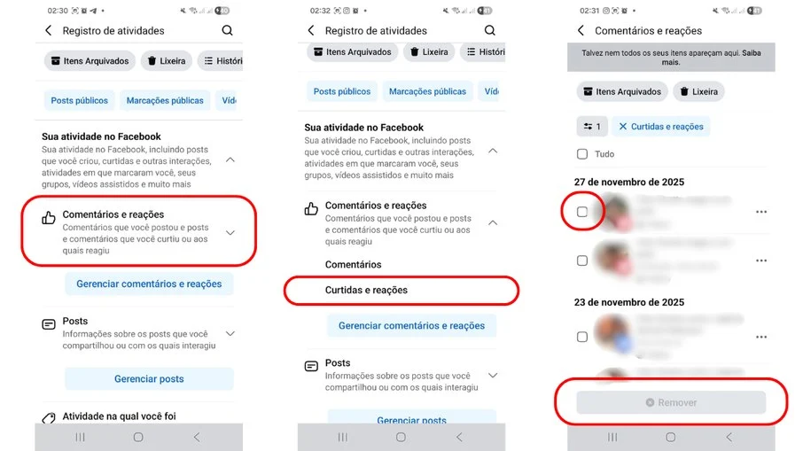 Como remover uma curtida ou reação Como remover uma curtida ou reação