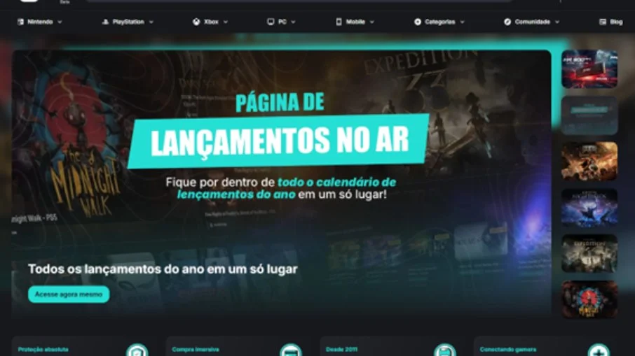 Página inicial da Compare Games Página inicial da Compare Games