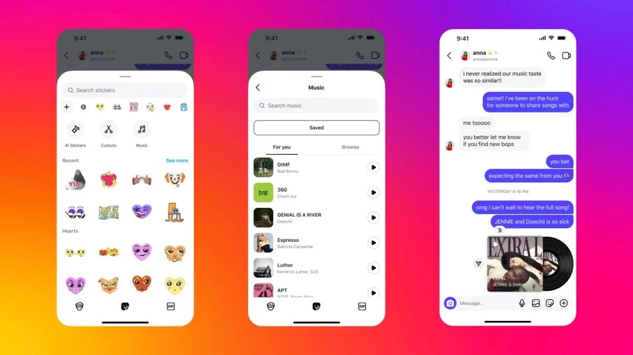Agora o Instagram permitirá o envio de músicas pelo Direct Agora o Instagram permitirá o envio de músicas pelo Direct