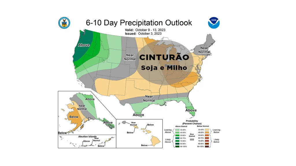 chuva clima Estados Unidos região soja e milho