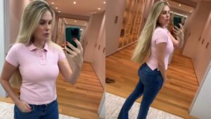 Bárbara Evans entra em antigo jeans e expõe mudança física após parto