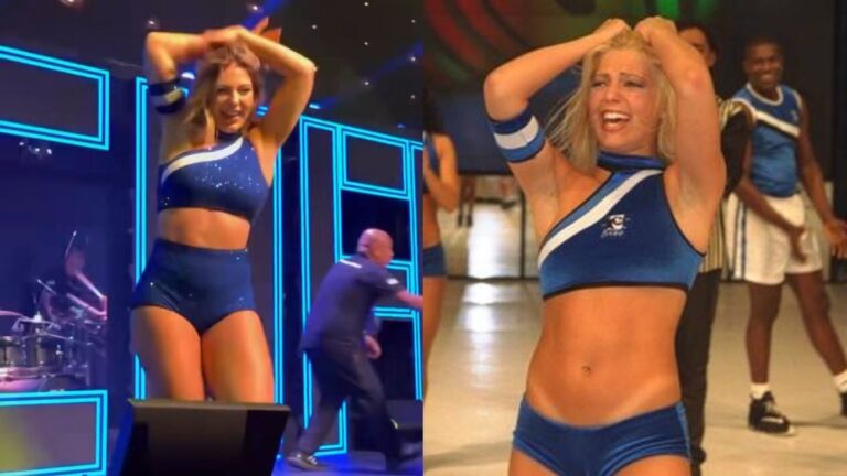 Sheila Mello recria roupa usada quando ganhou concurso do 'É o Tchan'