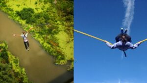 Aventura: qual a diferença entre salto de pêndulo e bungee jump?