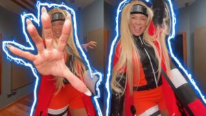 Carla Perez faz cosplay de Naruto para bloco infantil em
Salvador