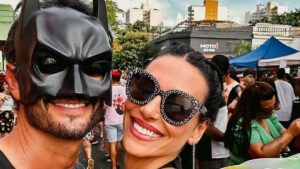 Carnaval: Rodrigo Santoro e Mel Fronckowiak curtem matinê com a filha