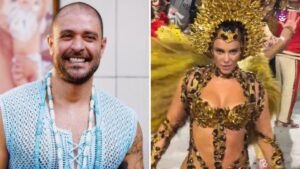Diogo Nogueira se declara a Paolla Oliveira em desfile da Grande Rio
