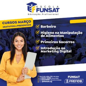 Escola de Educação Profissional da Funsat está com inscrições abertas para 4 cursos no mês de março