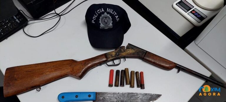 Homem é preso por posse ilegal de arma de fogo e ameaça à esposa em Coxim
