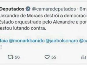 Perfil da Câmara no X é invadido e post chama ministro de "ditador"