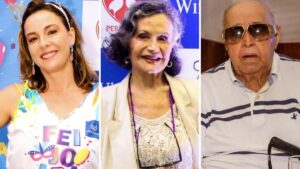 Regiane Alves, Rosamaria Murtinho e Mauro Mendonça prestigiam feijoada