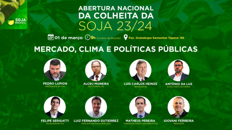 Veja os palestrantes da Abertura Nacional da Colheita da Soja