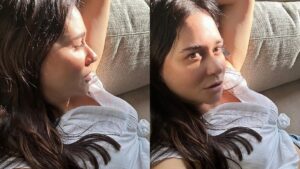 Alessandra Negrini arranca suspiros com fotos no sofá: 'Absurdo!'