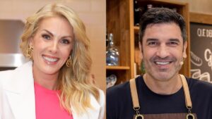 Ana Hickmann e Edu Guedes curtem churrasco juntos