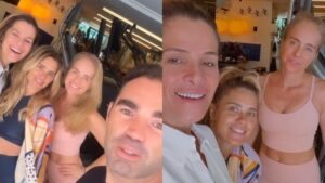 Angélica, Carolina Dieckmann e Ingrid Guimarães treinam juntas; veja