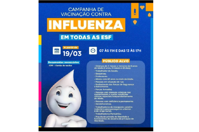 Começou nesta terça -feira, 19, a Campanha Contra a Influenza 2024