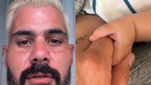Juliano Cazarré acompanha filha em cirurgia