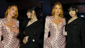 Marina Ruy Barbosa posa ao lado de Lisa do Blackpink