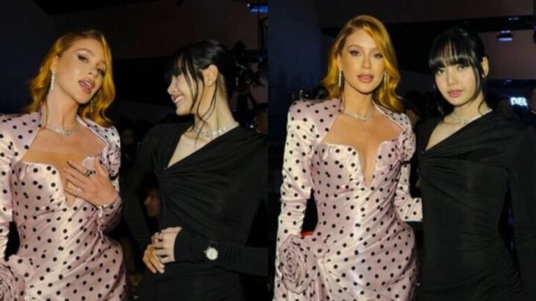 Marina Ruy Barbosa posa ao lado de Lisa do Blackpink