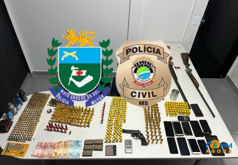 PM e Polícia Civil prendem homem por porte ilegal de arma e apreendem arsenal em Pedro Gomes