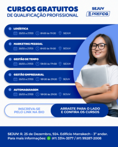 Prefeitura oferece curso gratuito de Social Media e mais seis opções de capacitação