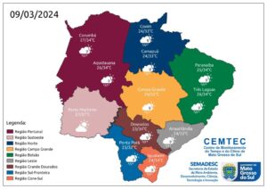 Sábado tem previsão de sol, variação de nebulosidade e probabilidade de chuva em MS