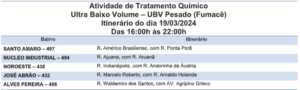 Seu bairro está na rota? Saiba por onde o fumacê passa hoje